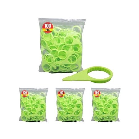 Mytee Products Loose Wheel Nut Indicators for 33 mm Lug Nuts 400 Pcs, 4PK LNI33-GREENx4