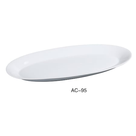 Yanco 25 in. ABCO Oval Platter, Porcelain, Super White, 2PK AC-95