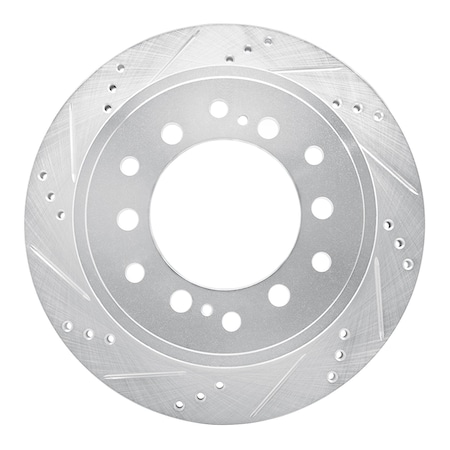 Dynamic Friction Co DFC Brake Rotor - Drilled and Slotted - Silver 631-76143L