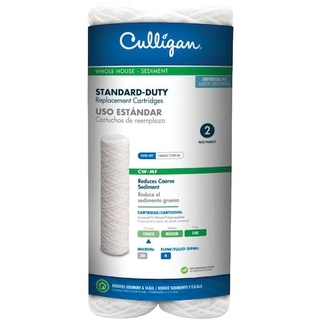 Culligan Whole House Water Filter Cartridge, 2PK CW-MF