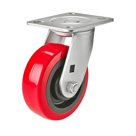 Hyw Products Heavy Duty Caster 5in Polyurethane on Plastic Wheel, Swivel 40-50S-A1-PU