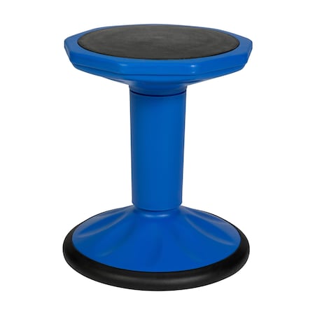 Flash Furniture Lucas Fixed Height Kids Flexible Active Stool w/Non-Skid Bottom in Blue, 16in. Seat Height BFT-9001F-16-BL-GG