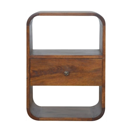 Homeroots 22" Brown Solid Wood One Drawer Nightstand 651723