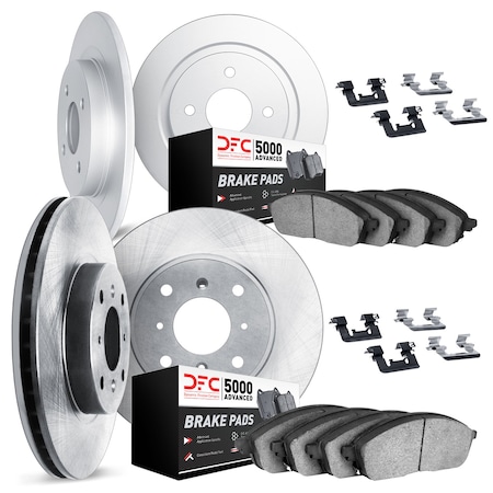 Dynamic Friction Co DFC Brake Rotor with 5000 Brake Pads and Hardware Kit 6514-07001