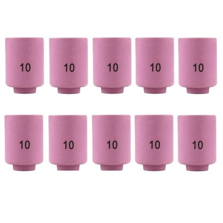 Star Tech Weld TIG Ceramic Cup #10, 5/8in Alumina Nozzle Fit Tig 9, 20, 25, 10PK 13N13