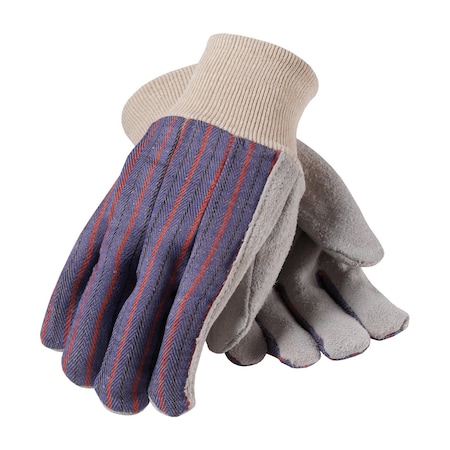 Pip Regular Grade Split Cowhide Leather Palm Glove with Fabric Back, Ladies', 12PK 86-4104C