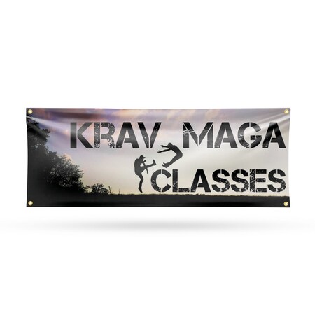 Signmission Krav Maga Classes, 18 Inch x 48 Inch, Vinyl Banner B-30721