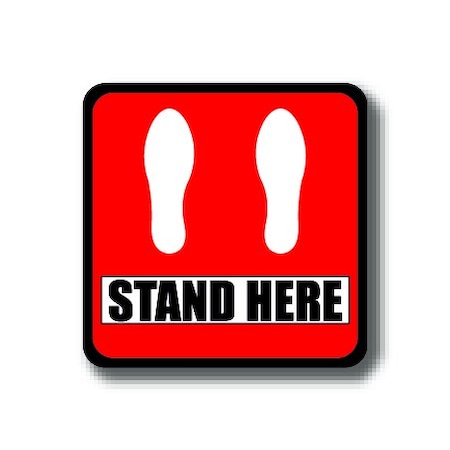 Ergomat 24in SQUARE SIGNS Stand Here DSV-SIGN 576 #2919 -UEN