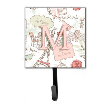 Carolines Treasures Letter M Love In Paris Pink Leash and Key Holder CJ2002-MSH4