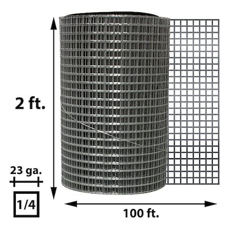 Zoro Select CarbonSteelHardwareCloth, 100ft-L, 24in-W HC424100