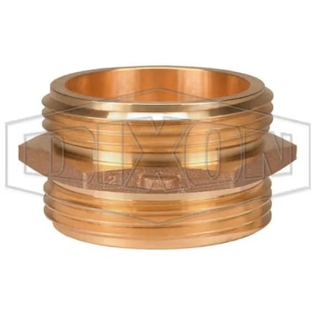 Dixon The Right Connection Double Hex Nipple, 4 in Nominal, MNST End Style, Cast Brass, Domestic DMH40F40F