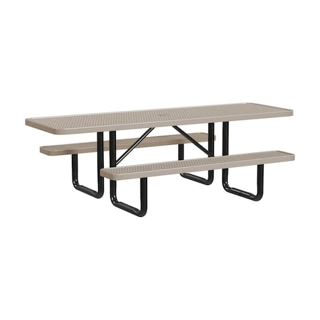 Leisure Craft 8 FT ADA Accessible Outdoor Picnic Table with 2 Bench Seats, Sandstone T8XPP-ADA-SANDSTONE