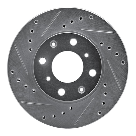 Dynamic Friction Co DFC Brake Rotor - Drilled and Slotted - Silver 631-59012L
