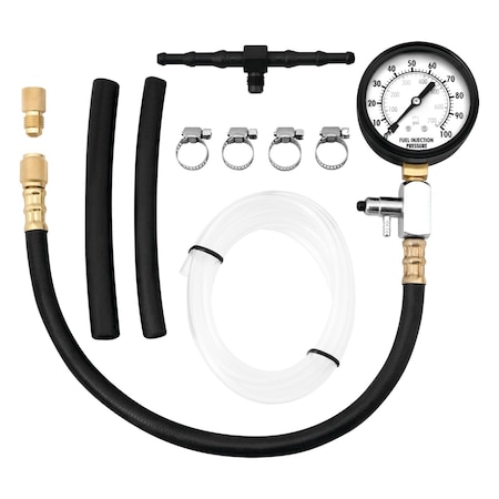 Performance Tool Fuel Injection Pressure Tester, 0-100 PSI Gauge, Ford GM Chrysler Adapters W80595