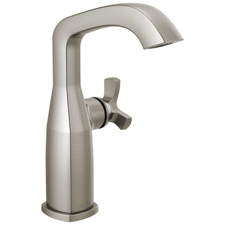 Delta Stryke Single Handle Mid-Height Bathroom Faucet, 6.63 in, Lumicoat Stainless 6766-SS-PR-DST