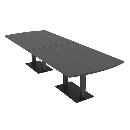 Skutchi Designs Arc Rectangle Meeting Room Table, 45 in W, 120 in L, Grey HAR-AREC-48x120-DOU.BK-WA7949