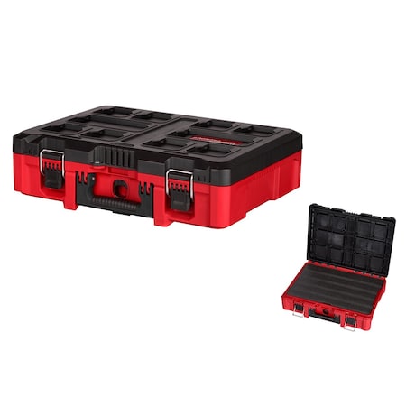 Milwaukee Tool PACKOUT Tool Case With Customizable Insert, Polymer, Black/Red, 20-1/2 in W x 15 in D x 6 in H 48-22-8450
