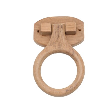 Homeroots Traditional Solid Teak Heavy Duty Towel Ring 475855
