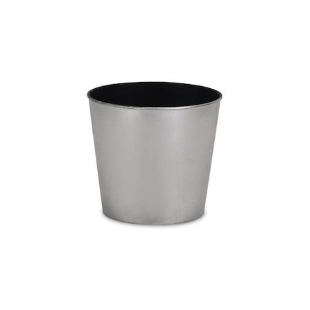 Homeroots 7in Silver Recycled Plastic Indoor Outdoor Round Pot Planter 488229
