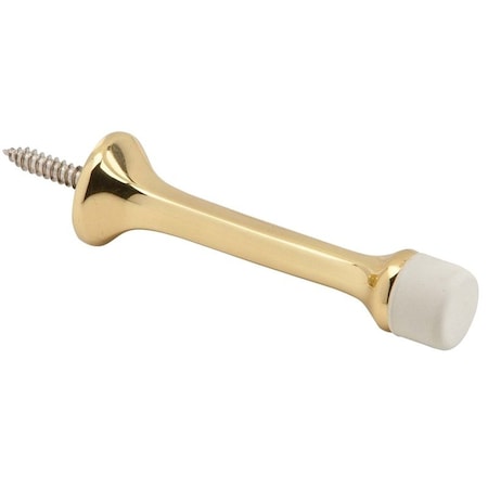 Schlage Door Stop, 7/8 in Dia Base, 3-1/8 in Projection, Brass, Brass 61MB3
