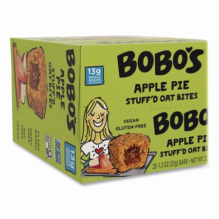 Bobos Stuff'D Apple Pie Oat Bites, 1.3 oz Bar, 25PK BBO00215