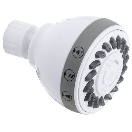 Plumb Pak Shower Head, Round, 1.8 gpm, 3-Spray Function, 2.7 in Dia K704WH