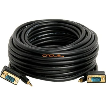 Cmple 306-N SVGA Super VGA HD15 M-M cable with 3.5mm Stereo Audio- Gold Plated -50FT 306-N