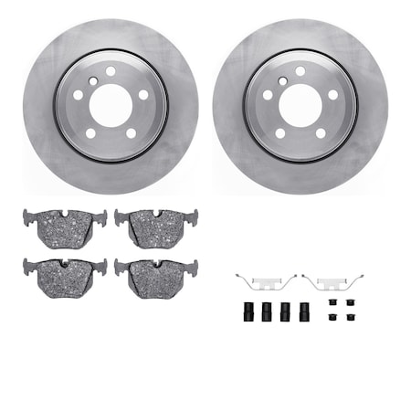 Dynamic Friction Co DFC Rotors with EURO 5000 Ceramic Brake Pads includes Hardware 6612-31449