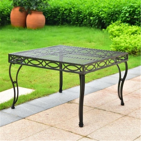 International Caravan 30 in. Segovia Iron Square Coffee Table, Antique Black 3500-CT-ANT-BK