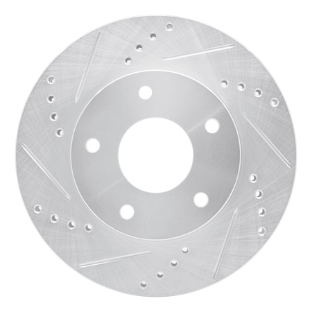 Dynamic Friction Co DFC Brake Rotor - Drilled and Slotted - Silver 631-48034L