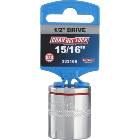 Channellock 1/2'' Drive 15/16'' 12-Point Shallow Standard Socket 333166