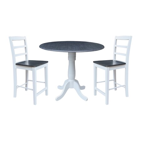 Whitewood Industries Extension Dining Tables, 45 in L, 38 in H, Parawood Top K05-42DPT-6B-S402-2