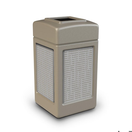 Commercial Zone Products 42-gallon w/ HORZ LINES Panels, Open-Top, Beige 734063K