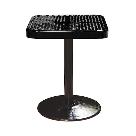 Leisure Craft 24" Square Perforated Pedestal Table, Portable, 30"H, Black SQ24TAB30-BLACK