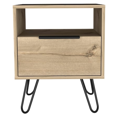 Homeroots 22" Oak Wood One Drawer Nightstand 478273