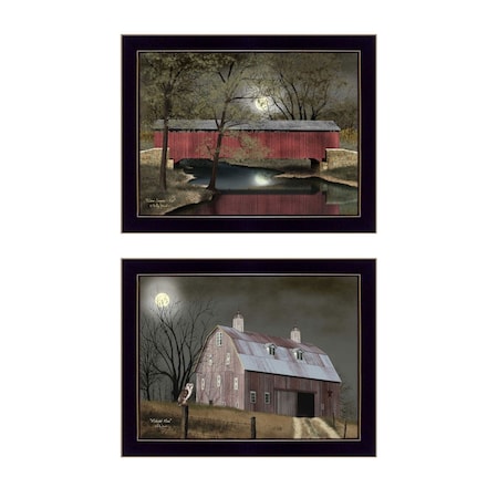 Set Of Two Midnight Moon Black Framed Print Wall Art, 2PK