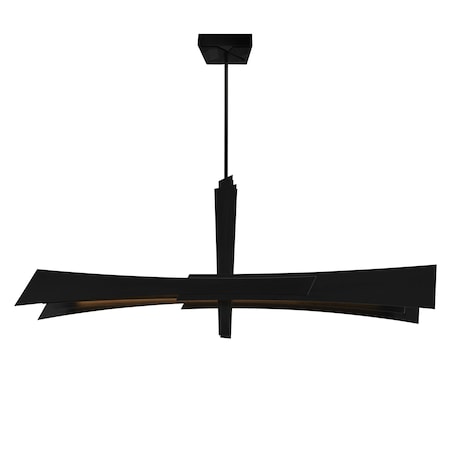 Cwi Lighting Solara Integrated LED Black Chandelier, 50inW 1717P72-101