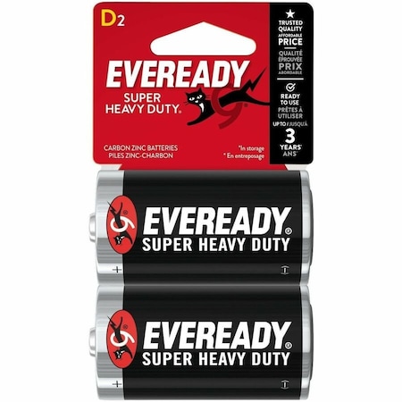 Eveready Energizer General Purpose Battery - For Multipurpose - D - 2, PK2 1250SW-2