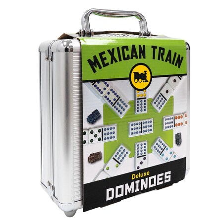 University Games Mexican Train Dominoes, Deluxe Case 55405
