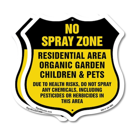 Signmission No Spray Shield Sign No Spray Zone Resid, 18 inch X 18 inch, Plastic Sign, 2PK SHI-P-2PACK-18-405