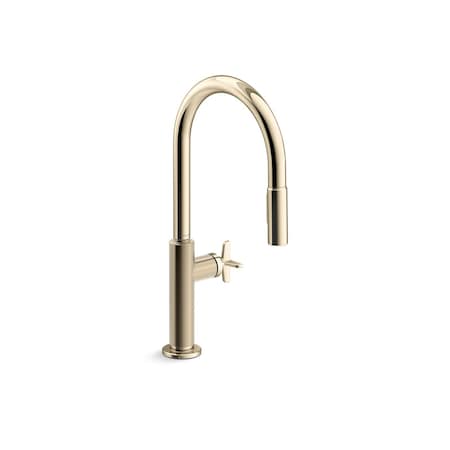 Kohler Billet Touchless pull-down kitchen sink faucet with two-function sprayhead 28670-3RT2-AF