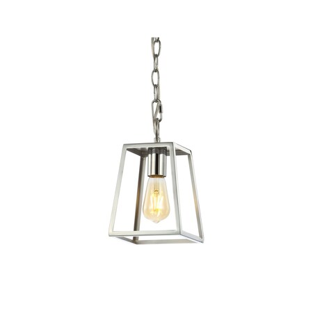 Jonathan Y Ira 6.3 in. Adjustable Drop Metal LED Pendant, Chrome JYL3525A