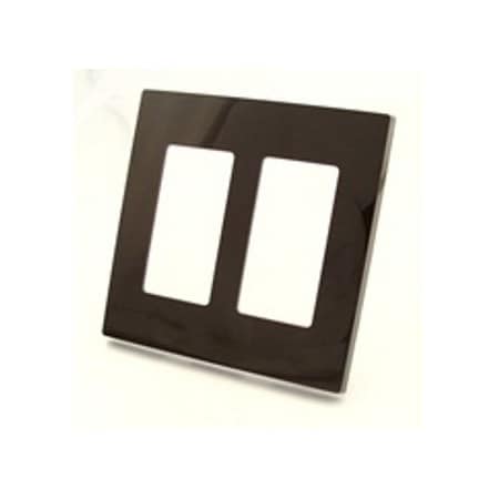 Leviton Decora Wallplate, Screwless, Standard Size, Gang 2, Mahogany 80309-S0