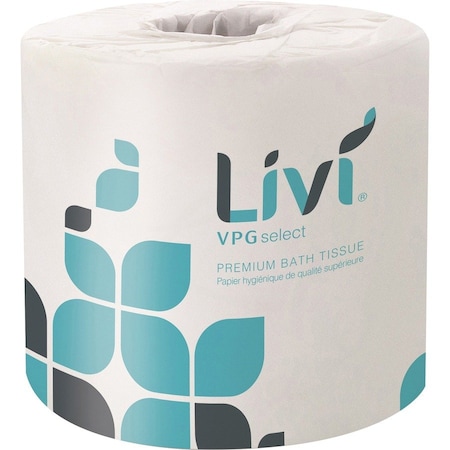 Livi Bath Tissue, 2-Ply, White, 500 Sheets/Roll, 80 Rolls/Carton, 80PK 21545