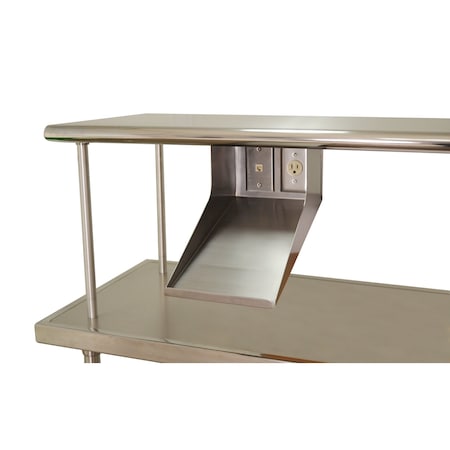 Advance Tabco Printer Shelf with data port & electric outlet to mount under another shelf, 8 in. wide PRT-1