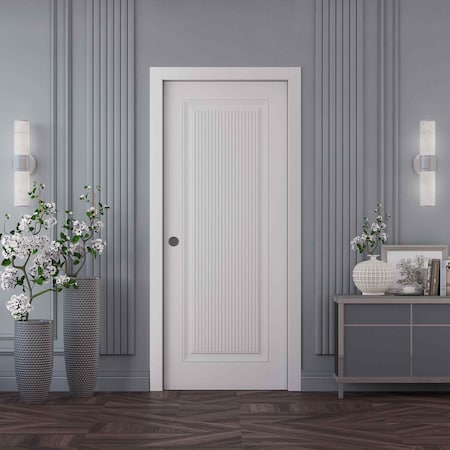Sartodoors Sliding Pocket Door 24x84 inches White Solid Core Modern Interior ROYAL9888PD-EMAL-2484