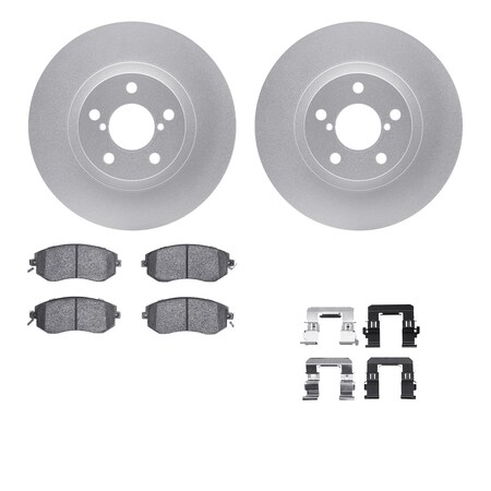 Dynamic Friction Co DFC GEOSPEC Coated Rotors with 5000 Brake Pads - Ceramic and Hardware 4512-13050