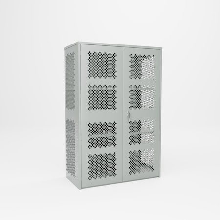 Pucel Heavy Duty Storage Cabinet, 48 in W x 72 in H x 24 in D, Perforated Doors and Sides, Light Blue HDSC-4872-24-4-PERF