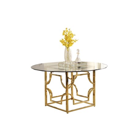 Best Master Furniture E53 Gold 60 Table 60 in. Kina Gold Plated Table E53 Gold 60" Table