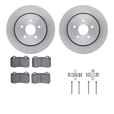 Dynamic Friction Co DFC Brake Rotor with 5000 Brake Pads and Hardware Kit 6512-42053